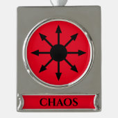 Symbool van Chaos Verzilverd Banner Ornament (Voorkant)
