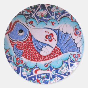 Symbool van de Fortune/Tegel-kunst Ronde Sticker