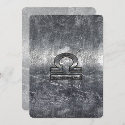 Symbool van de galg Zodiac in zilvergrijsstaal (Voorkant / Achterkant)