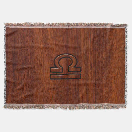 Symbool van de galg Zodiac op mahogany stijl print Deken (Voorkant)