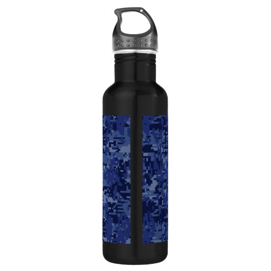 Symbool van de pisces Zodiac op Navy Blue Digital Waterfles (Achterkant)