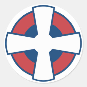 Symbool van de ronde cirkel van de vlag van Servië Sticker