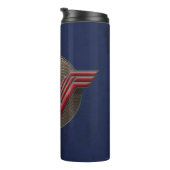 Symbool van de vrouw over concentrische cirkels thermosbeker (Geroteerd rechts)