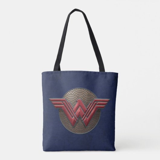 Symbool van de vrouw over concentrische cirkels tote bag (Achterkant)