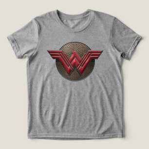 Symbool van de vrouw over concentrische cirkels Tri-Blend shirt