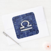 Symbool van de Weegdierentuin op Blue Digital Camo Vierkante Sticker (Envelop)