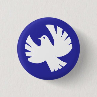 Symbool van de witte vredesduif ronde button 3,2 cm