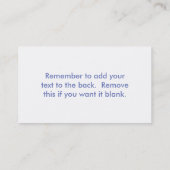 Symbool van de ziekenhuisopname visitekaartje (Achterkant)