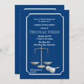 Symbool van Gerechtigheid Afstuderen Uitnodiging (Voorkant / Achterkant)