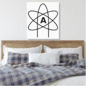 Symbool van het atheïsme (Atom Emblem) Canvas Afdruk (Insitu (Slaapkamer))