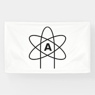 Symbool van het atheïsme (Atom Emblem) Spandoek