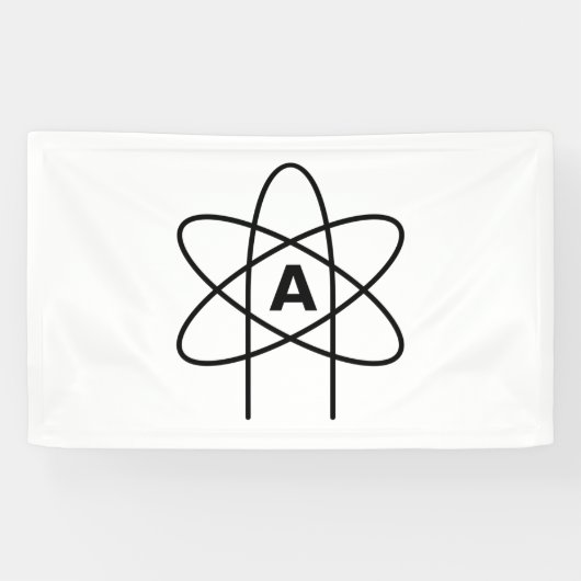 Symbool van het atheïsme (Atom Emblem) Spandoek (Horizontaal)