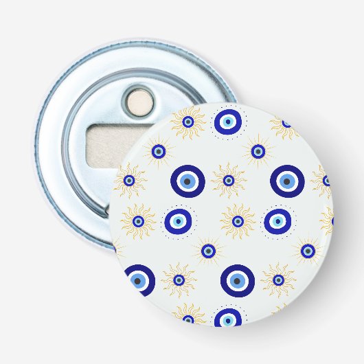 Symbool van het Boze Oog Button Flesopener (Voorkant)