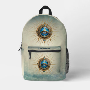 Symbool van het Egyptische alziende oog, Bedrukte Rugzak