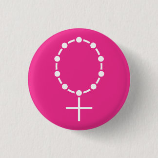 symbool van het feminisme en het geloof ronde button 3,2 cm