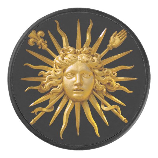 Symbool van Louis XIV de Sun King Hockey Puck (Voorkant)