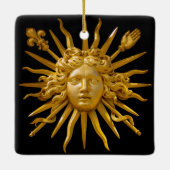 Symbool van Louis XIV de Sun King Keramisch Ornament (Achterkant)