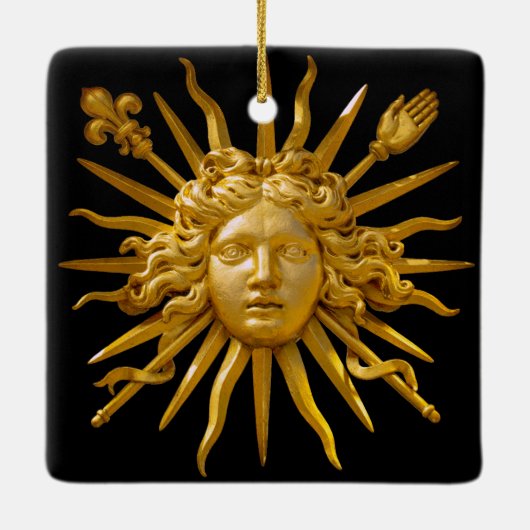 Symbool van Louis XIV de Sun King Keramisch Ornament (Achterkant)