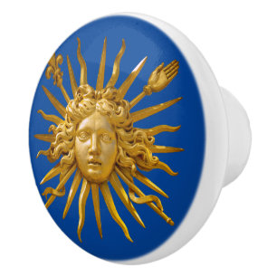 Symbool van Louis XIV de Sun King Keramische Knop