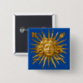 Symbool van Louis XIV de Sun King Vierkante Button 5,1 Cm (Voorkant /achterkant)