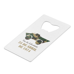 Symbool van militaire voertuigen van 25 april Revo Kredietkaart Flessenopener