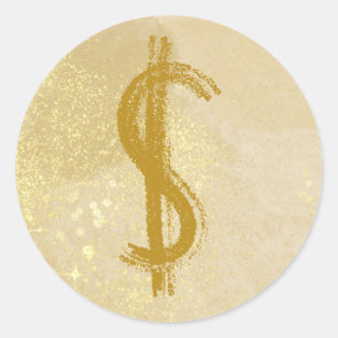 Symbool van Money Reiki Inused Dollar Ronde Sticker