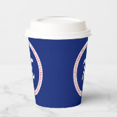 Symbool van pi in Cirkel op Navy Blue Papieren Bekers (Links)