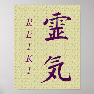 Symbool van Reiki in het Paars Poster