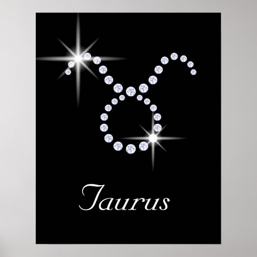Symbool van Sparkly Diamond Taurus Poster (Voorkant)