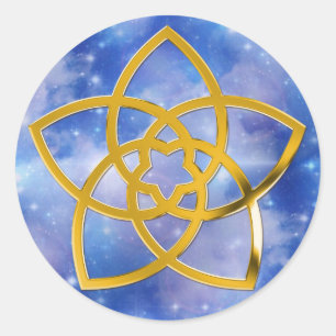Symbool Venus Bloem / GOUD hemel Ronde Sticker