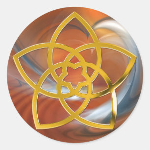 Symbool Venus Flower/GOLD Naar de hemel Ronde Sticker