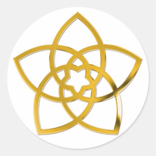 Symbool Venus Flower/GOLD Ronde Sticker