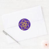 Symbool Venus Flower/GOLD | violet splaatstet Ronde Sticker (Envelop)