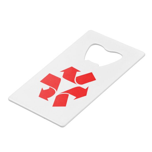 Symbool verwijderen kredietkaart flessenopener (Voorkant Gekanteld)