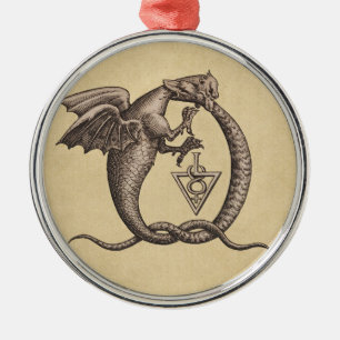 Symbool voor Alchemie van zwavel en kwik Metalen Ornament