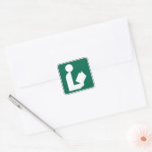 Symbool voor bibliotheek vierkante sticker (Envelop)
