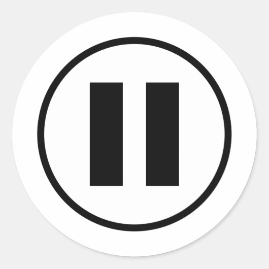 Symbool voor Button onderbreken  Ronde Sticker (Voorkant)