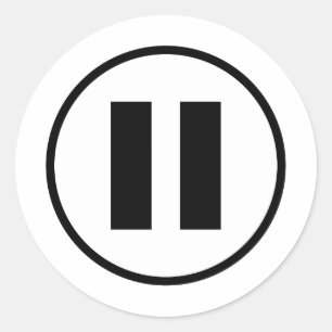 Symbool voor Button onderbreken Ronde Sticker