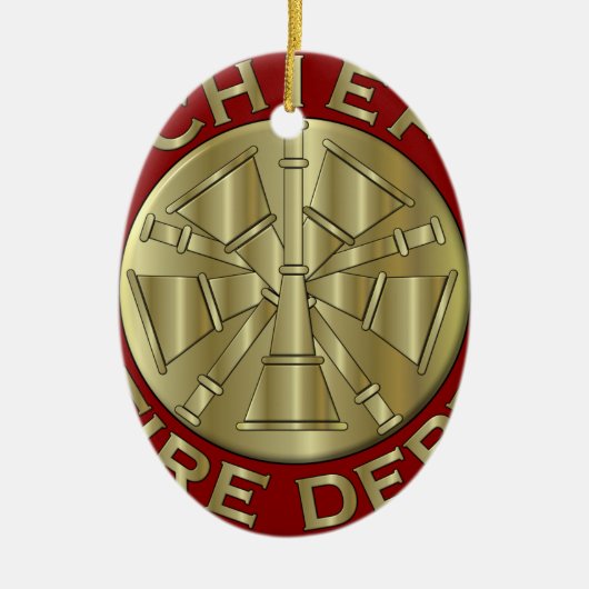 Symbool voor de brandweer keramisch ornament (Voorkant)