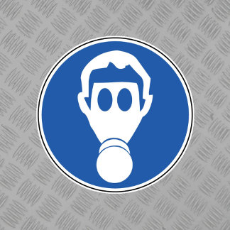 Symbool voor de gevarenaanduiding voor draag ademh sticker