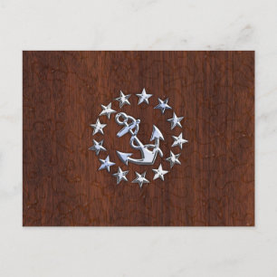 Symbool voor de vlag van het anker voor het noeste briefkaart