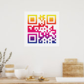 ☮ symbool voor de vrede — QR-code Poster (Keuken)