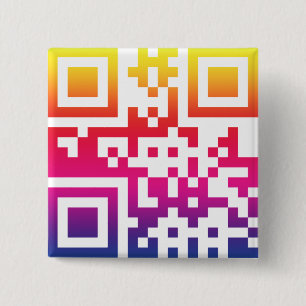 ☮ symbool voor de vrede — QR-code Vierkante Button 5,1 Cm