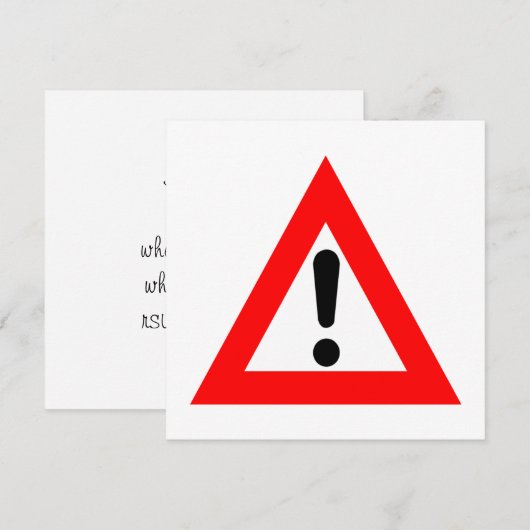 Symbool voor driehoek van aandacht kaart (Voorkant / Achterkant)