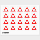 Symbool voor driehoek van aandacht vierkante sticker (Vel)