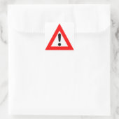 Symbool voor driehoek van aandacht vierkante sticker (Tas)