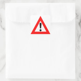 Symbool voor driehoek van aandacht vierkante sticker