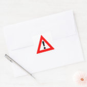 Symbool voor driehoek van aandacht vierkante sticker (Envelop)