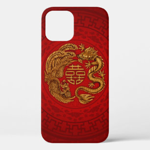 Symbool voor dubbel geluk met Phoenix en Dragon iPhone 12 Hoesje