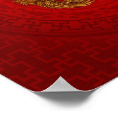 Symbool voor dubbel geluk met Phoenix en Dragon Poster (Hoek)